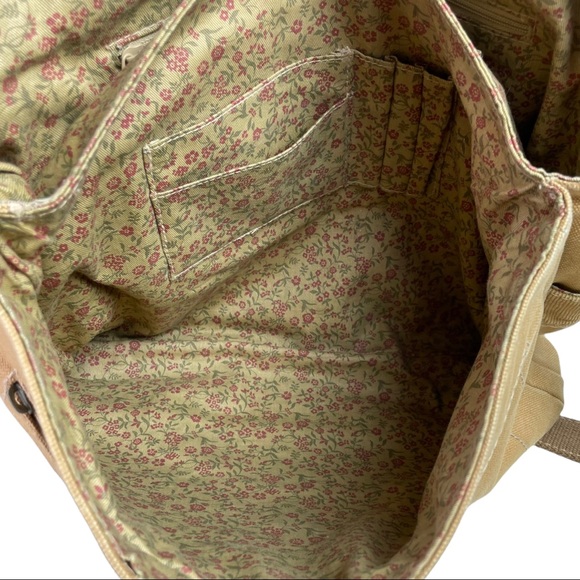 Fossil Tan Canvas Crossbody Messenger Bag - Vintage - Foldover - Picture 9 of 15